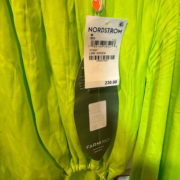 Farm Rio Lime Circle Cut Out lenzing™ Ecovero™ Midi dress - M  NWT - Picture 10 of 10